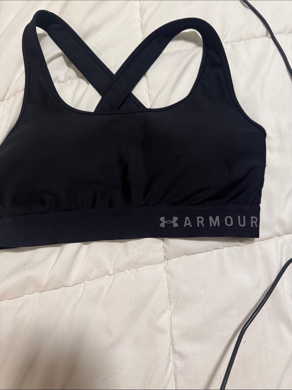 Under Armour Black Cross-Back Athletic Sports Bra